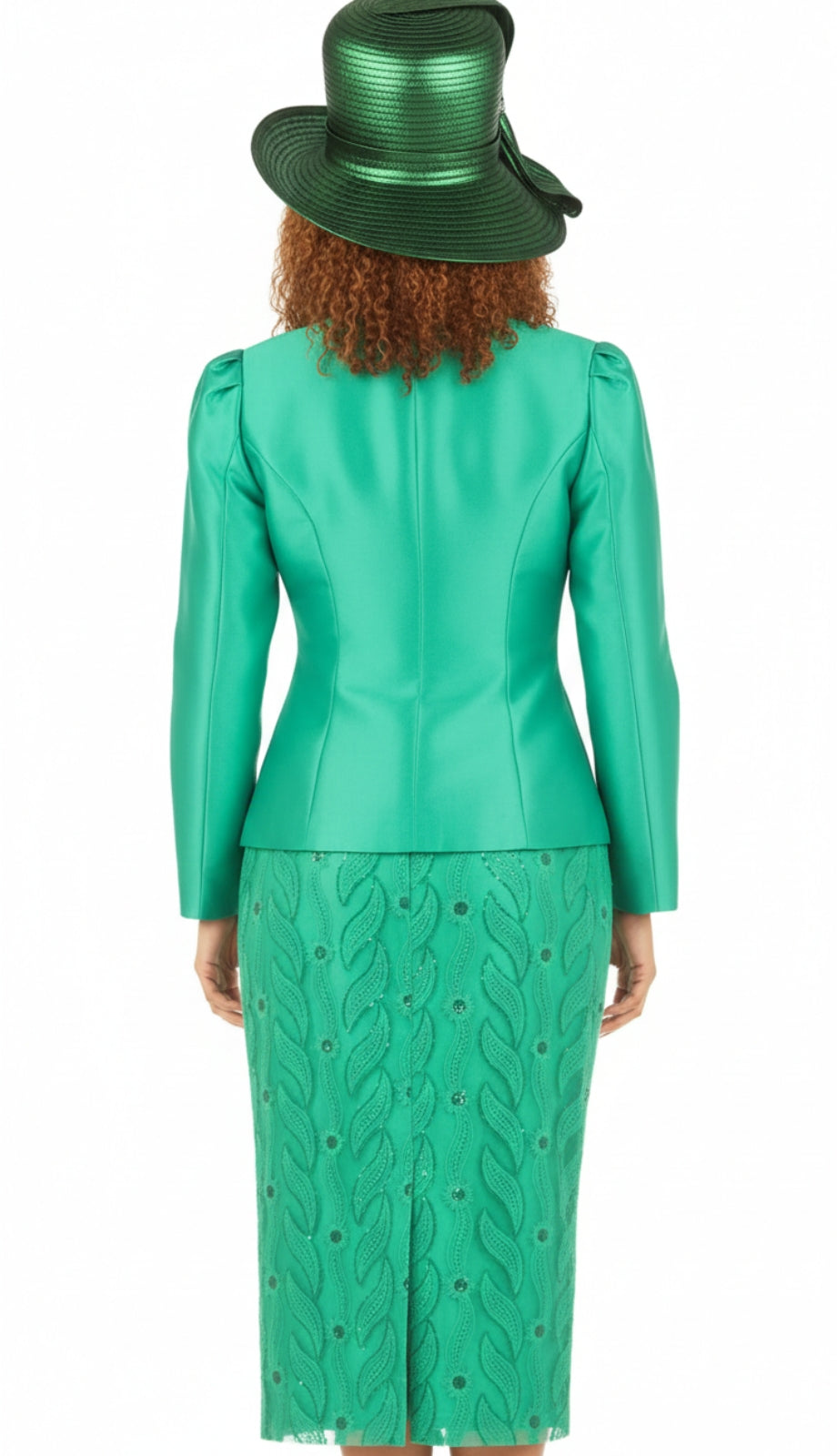 Giovanna Church Suit 1152-H-EMR-Hat