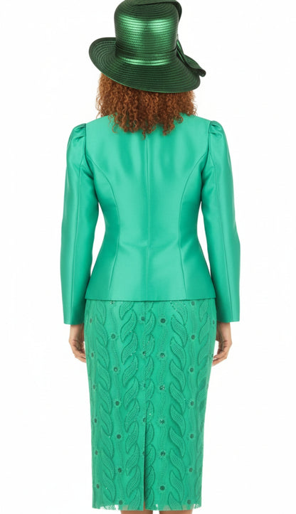 Giovanna Church Suit 1152-H-EMR-Hat