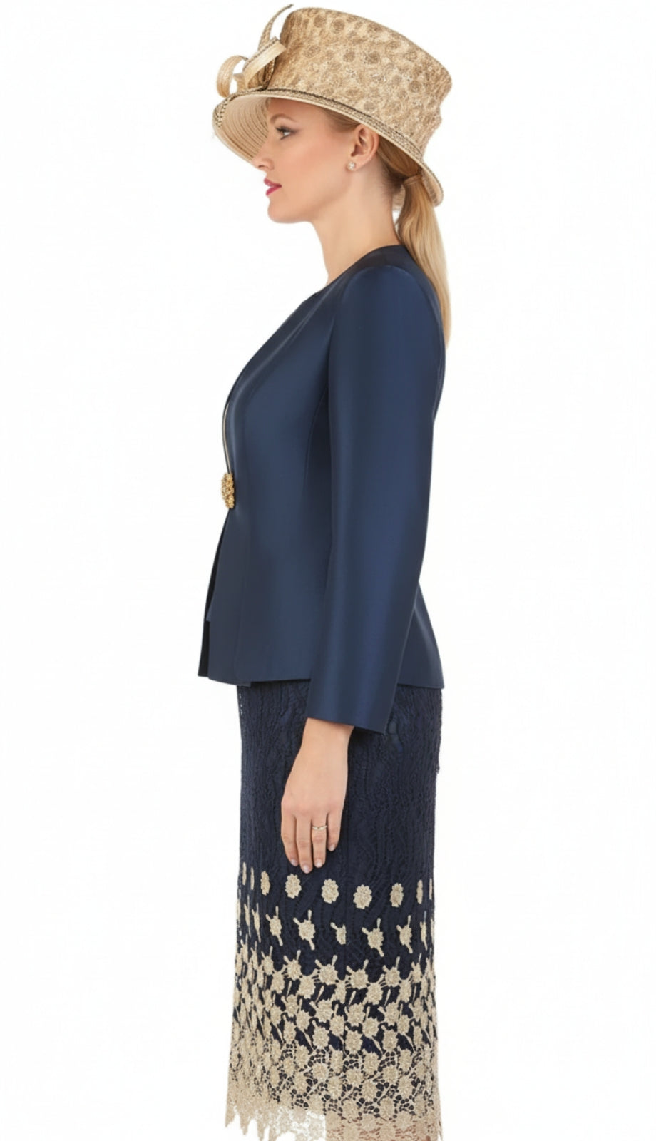 Giovanna 1202-NVY Church Suit