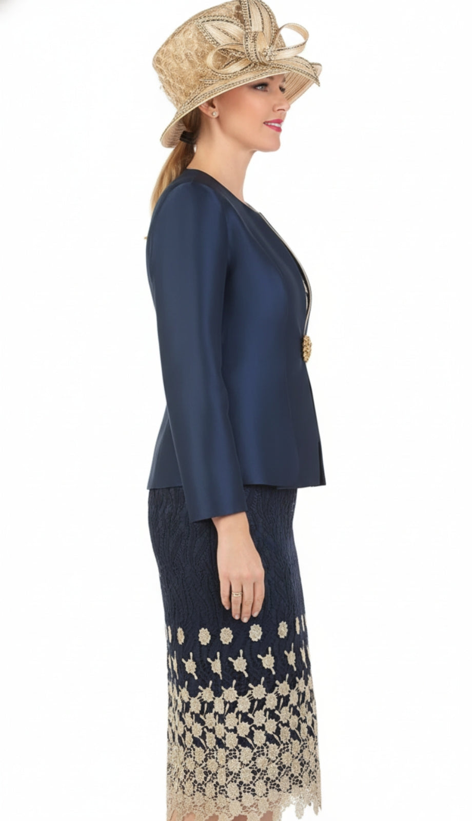 Giovanna 1202-NVY Church Suit