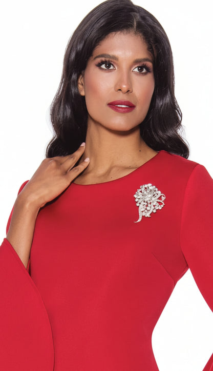 Nubiano 12081-RED-IH Church Dress