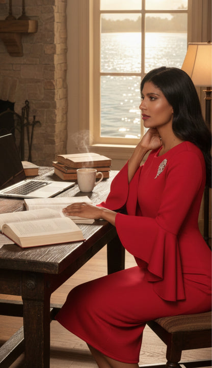 Nubiano 12081-RED-QS Church Dress