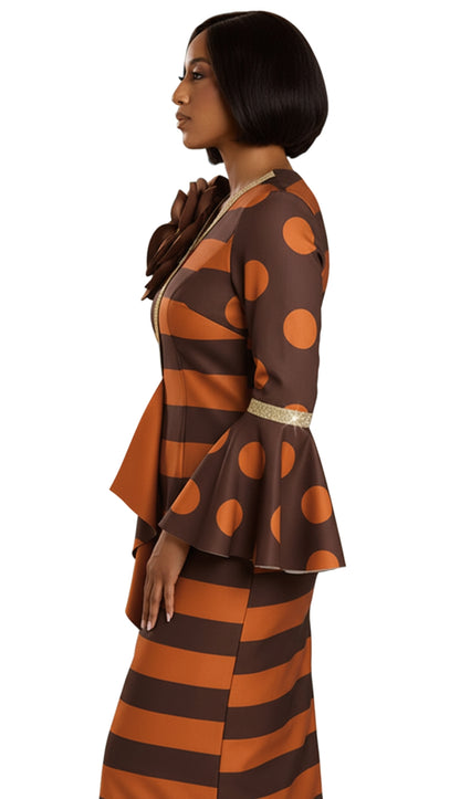 Donna Vinci 12147-BWO-IH Church Dress