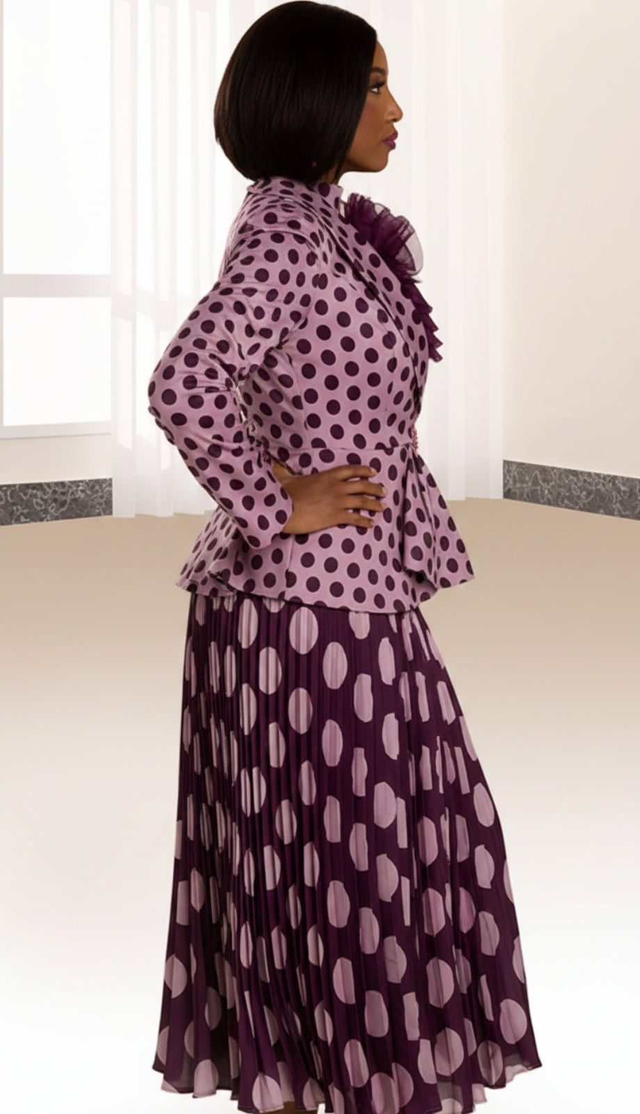 Donna Vinci 12148-BWO-QS Church Suit