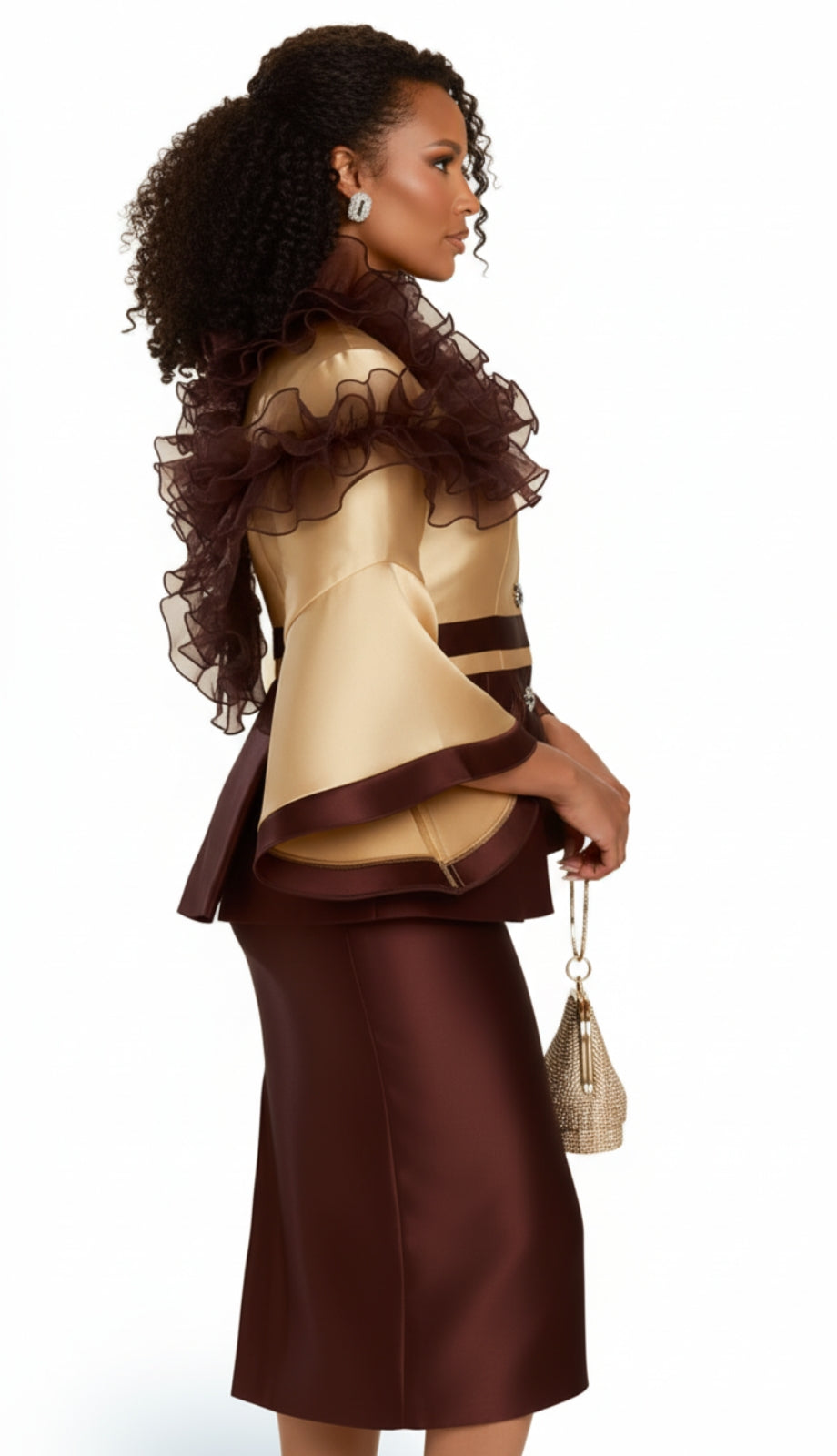 Donna Vinci 12165-GLD-QS Church Suit
