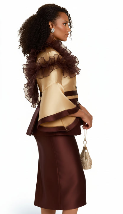 Donna Vinci 12165-GLD-QS Church Suit