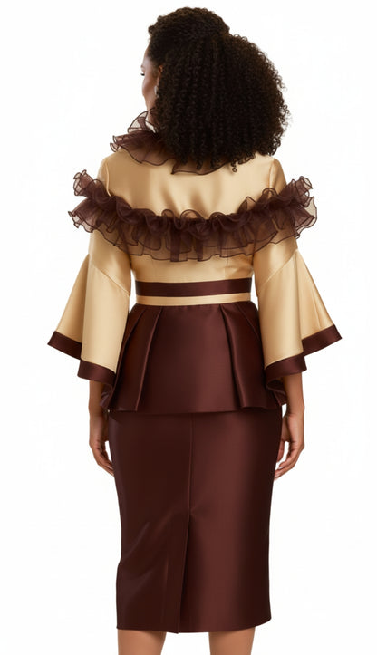 Donna Vinci 12165-GLD-QS Church Suit