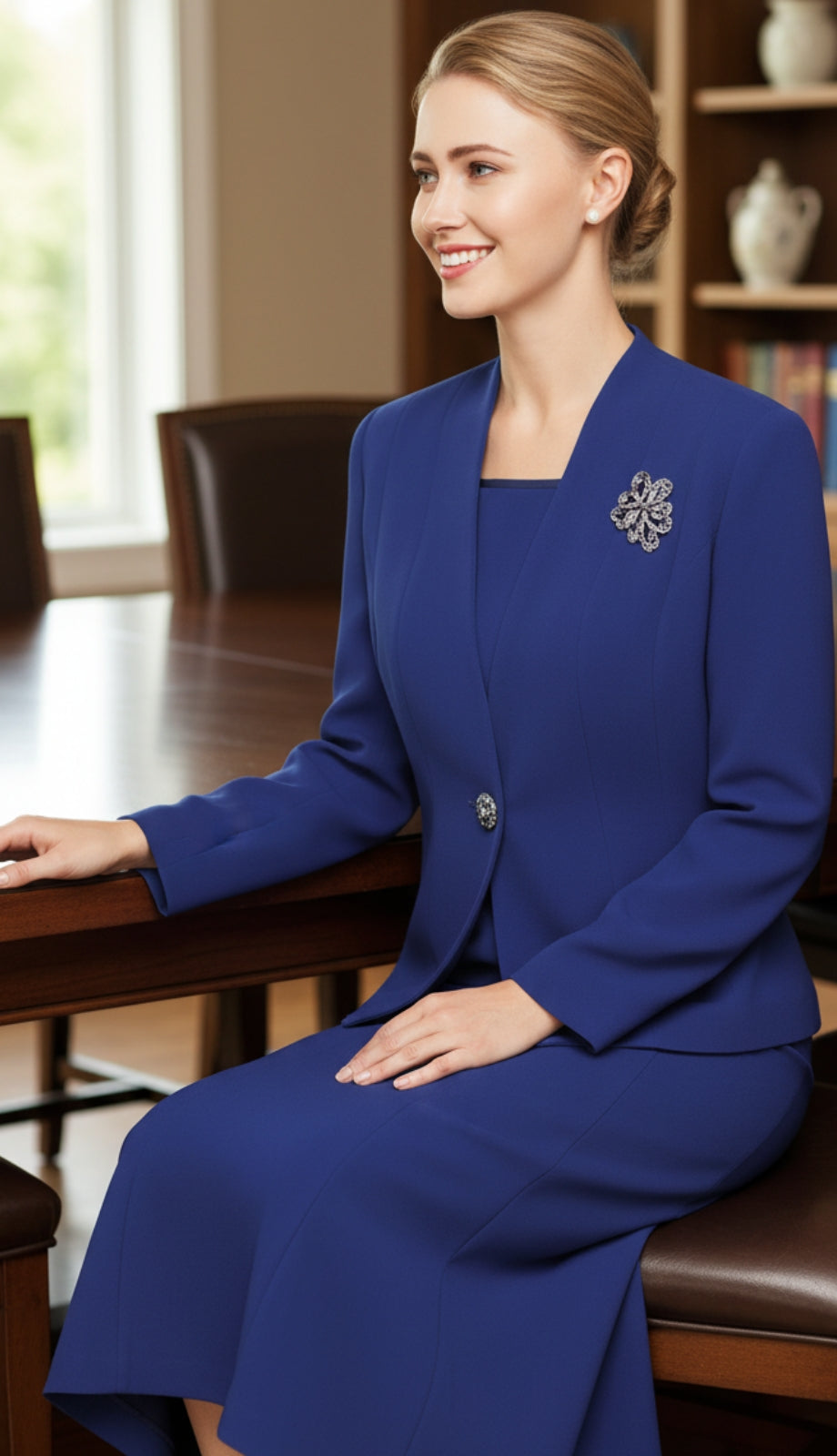 Nina Massini 1218S-RYL Church Suit