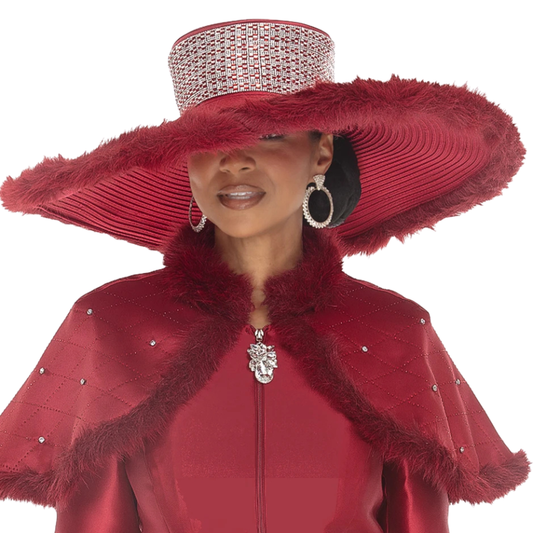 Donna Vinci 12240-BUR-H Church Hat