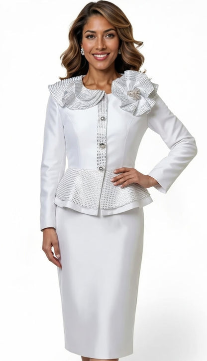 Donna Vinci 12271-WHT Church Suit