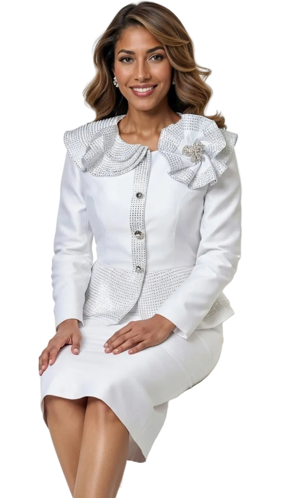 Donna Vinci 12271-WHT Church Suit