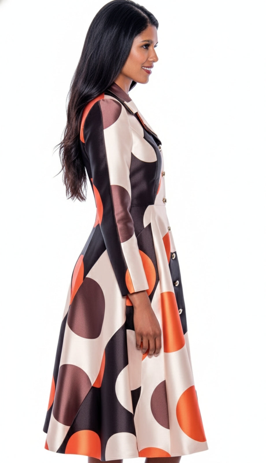 Nubiano 1291-BRN-IH Church Dress