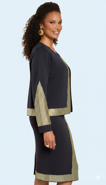Donna Vinci 13435-BWG Church Suit