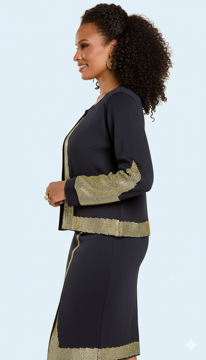 Donna Vinci 13435-BWG Church Suit