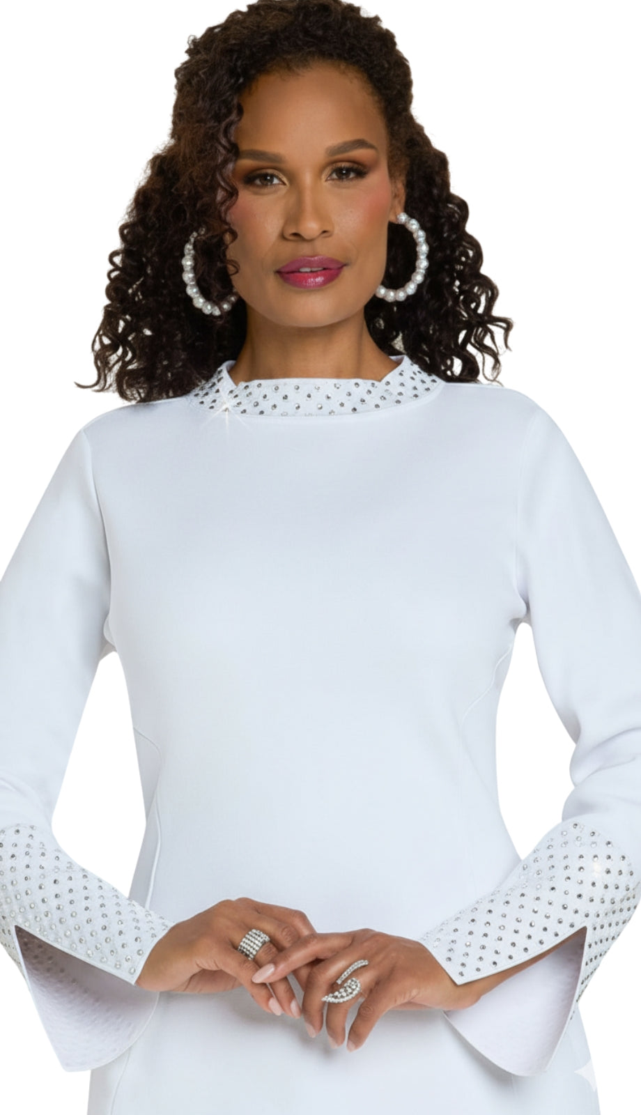 Donna Vinci 13437-WHT-IH Church Dress