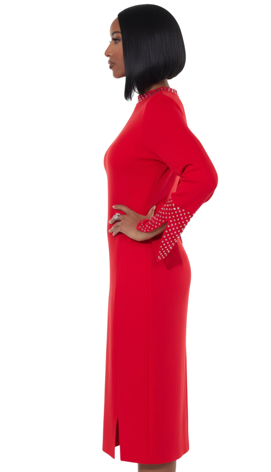 Donna Vinci 13437-RED-QS Church Dress