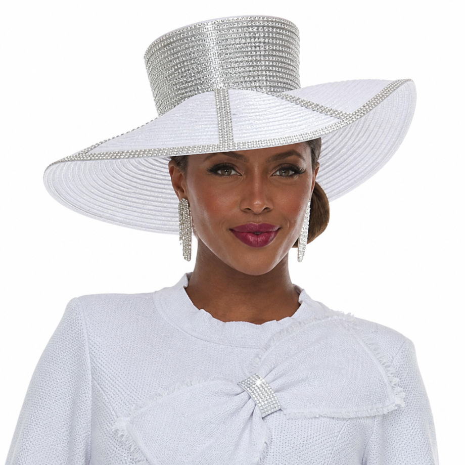 Donna Vinci 13479-WHT-H Church Hat