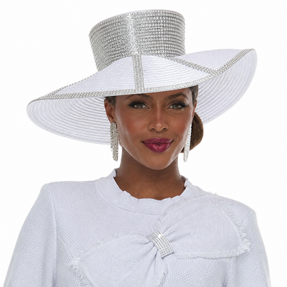 Donna Vinci 13479-WHT-H Church Hat