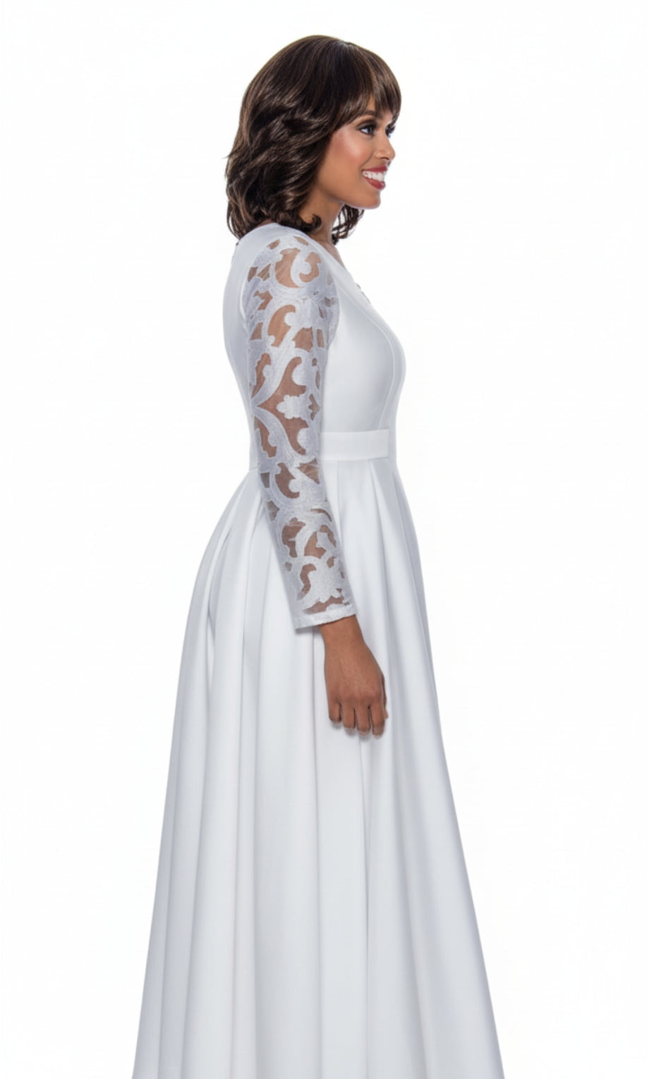 Nubiano 1471-WHT-QS Church Dress