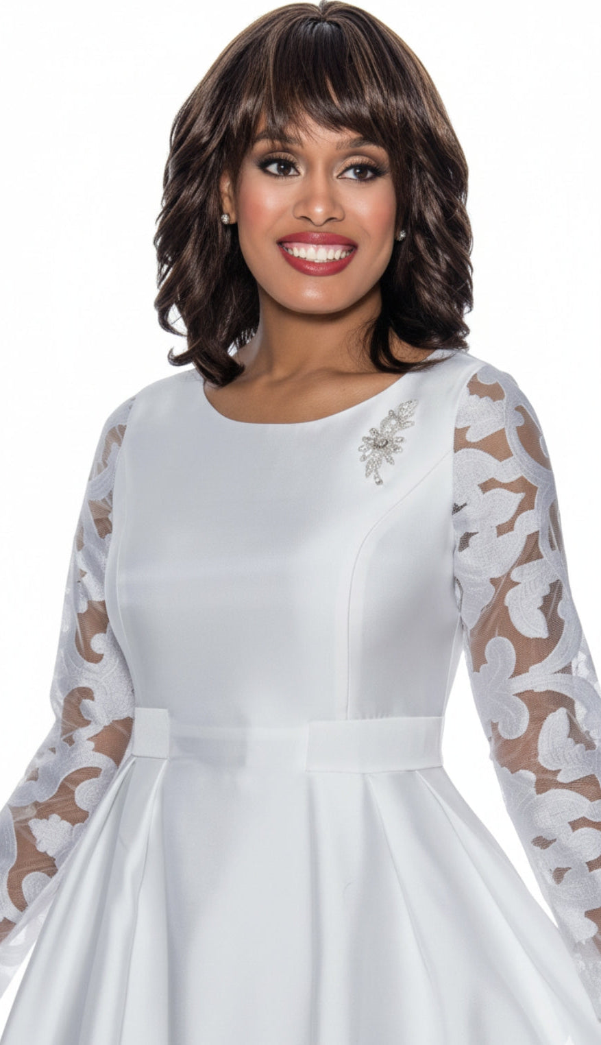 Nubiano 1471-WHT-QS Church Dress