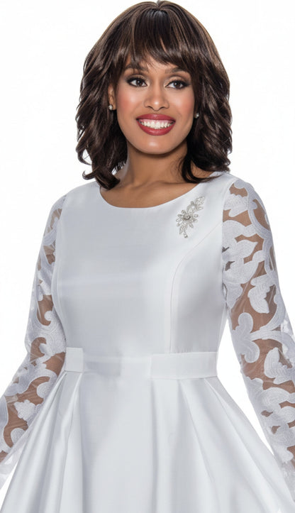 Nubiano 1471-WHT-QS Church Dress