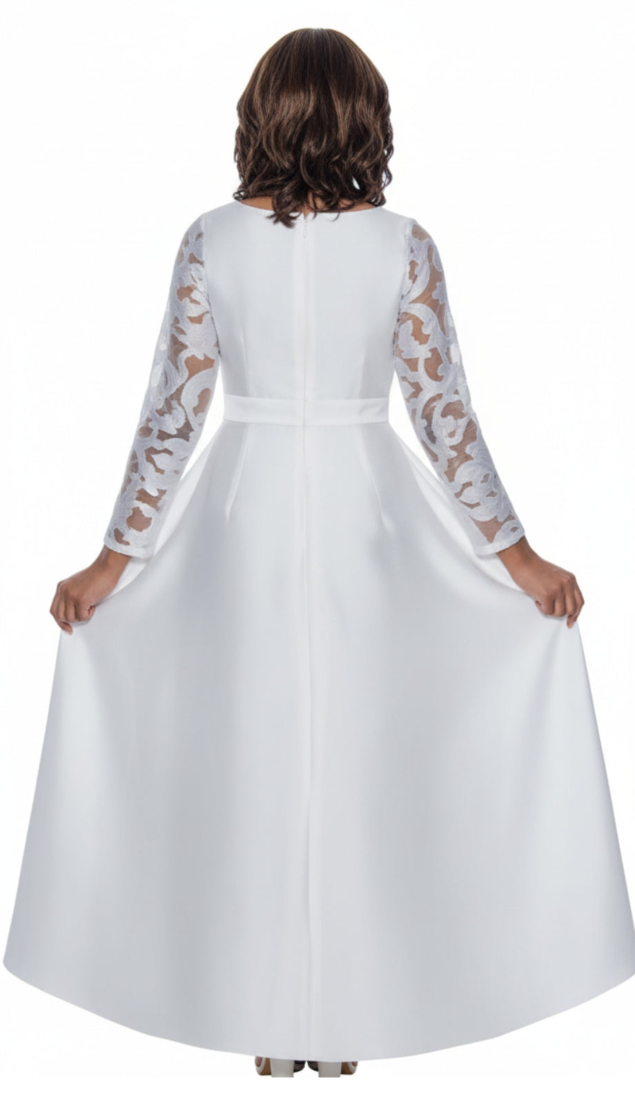 Nubiano 1471-WHT-QS Church Dress