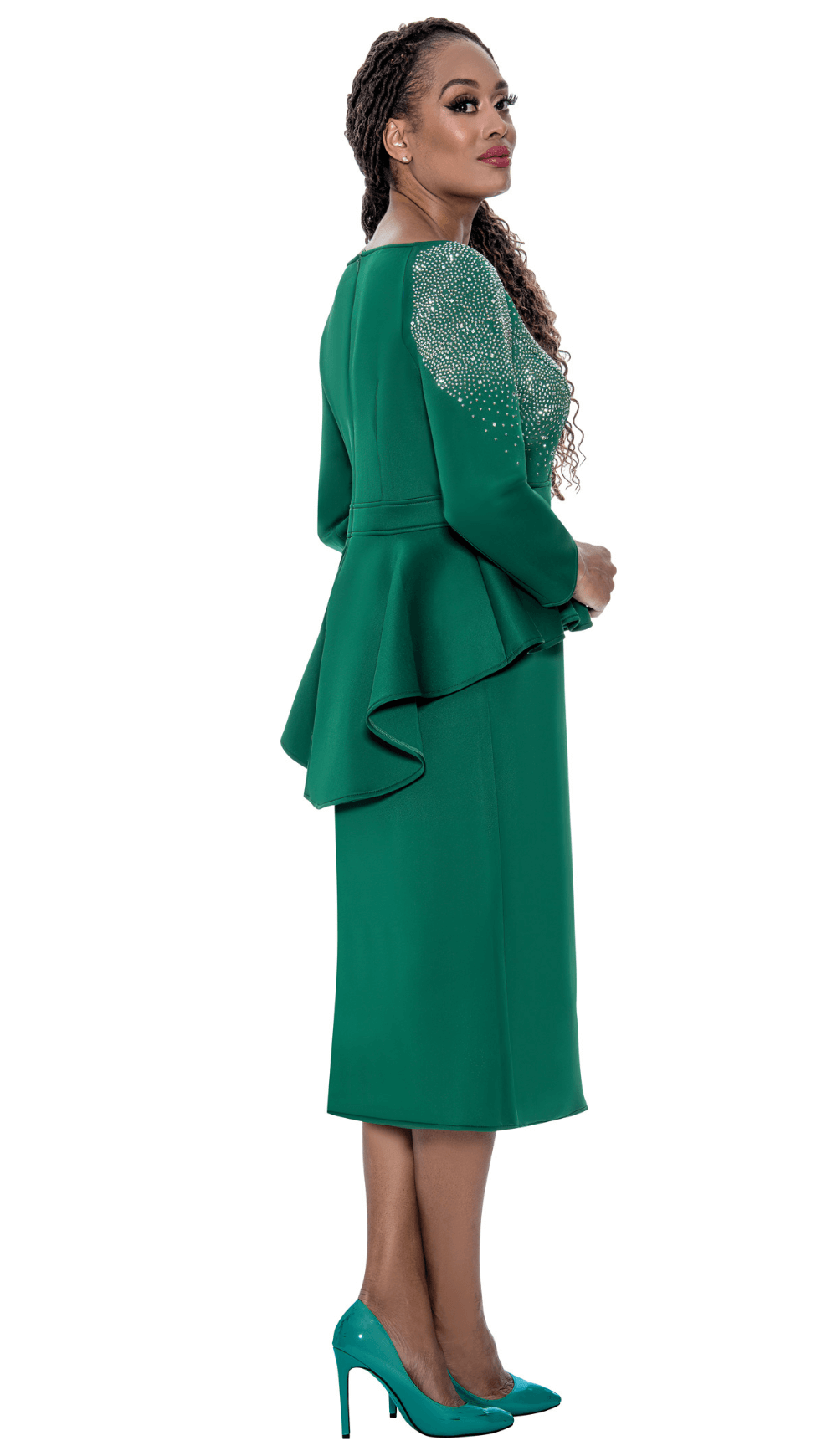 Stellar Looks SL1961-EMR-QS Designer Church Suit