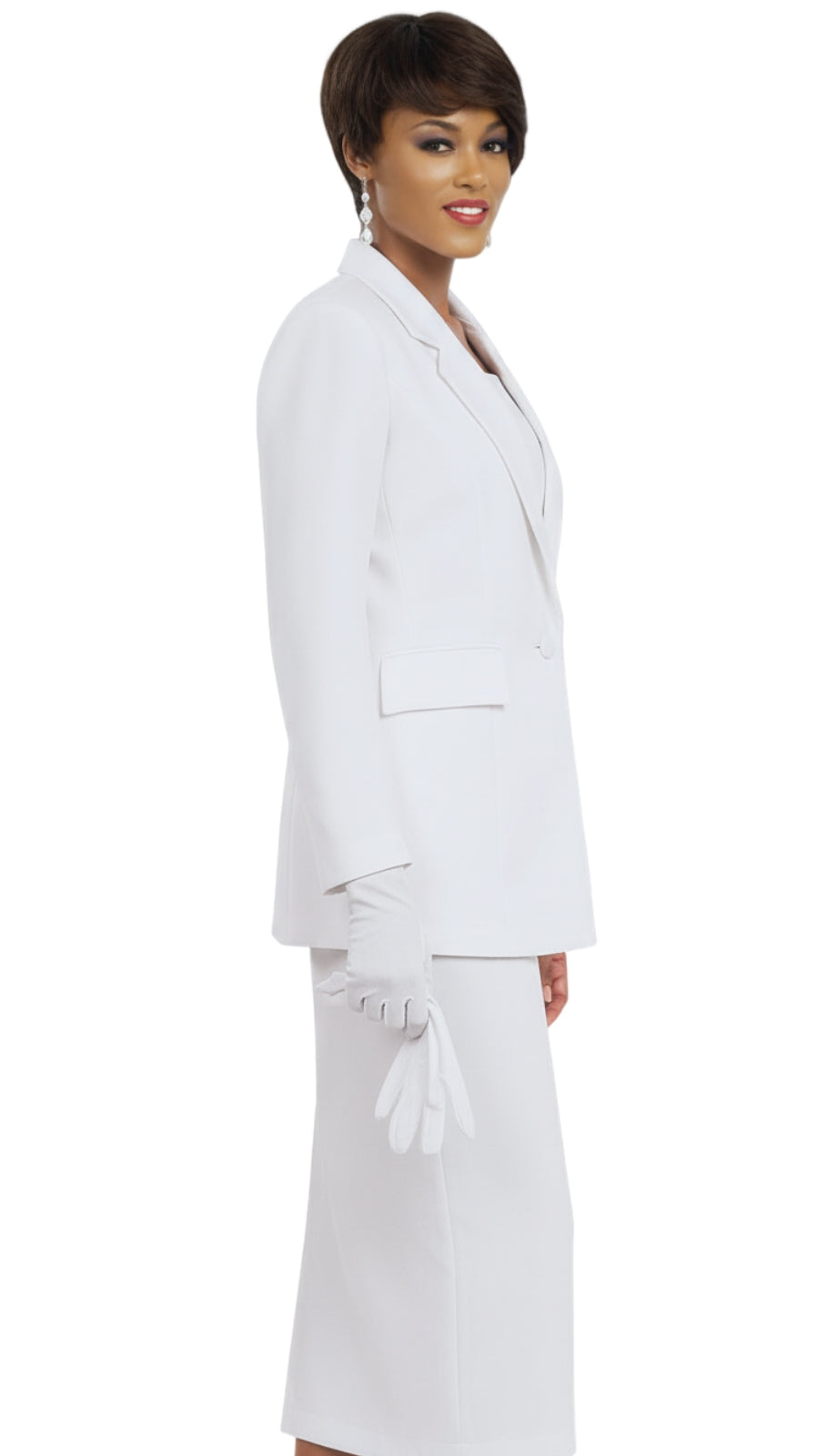 white usher dresses Ben Marc 2295-WHT Usher Church Suit White / 34