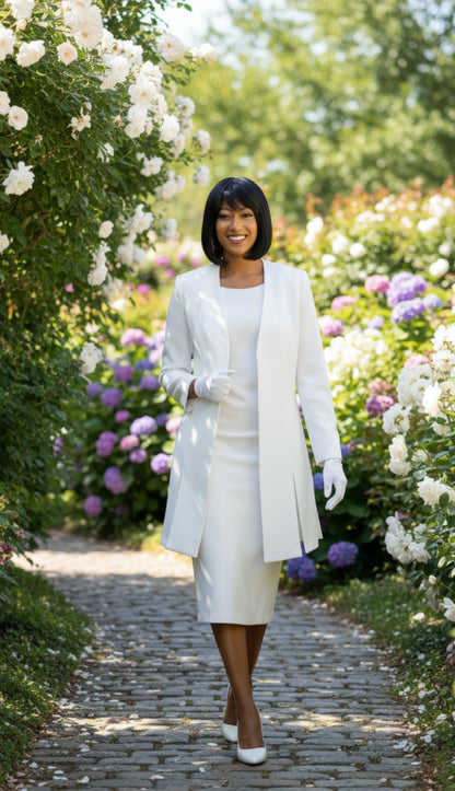 Ben Marc 2296-WHT-QS Church Suit