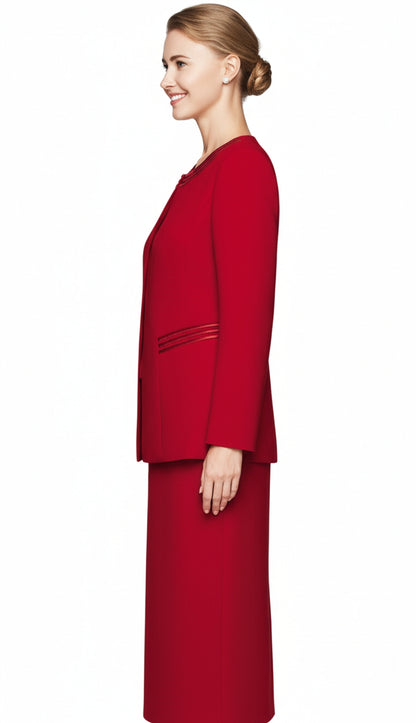 Nina Massini 2317-RED Church Suit