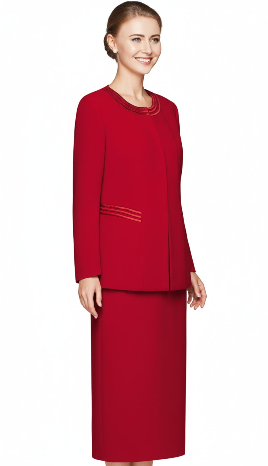 Nina Massini 2317-RED Church Suit