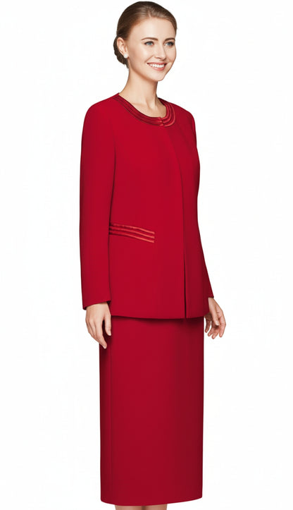 Nina Massini 2317-RED Church Suit