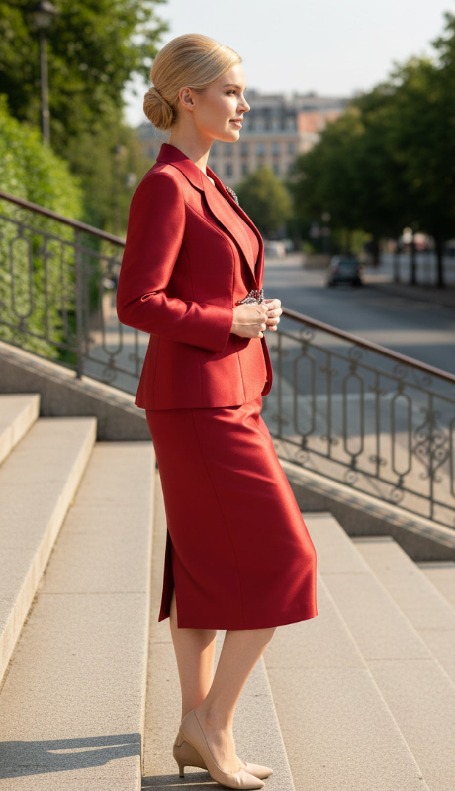 Nina Massini 2368-RED  Church Suit