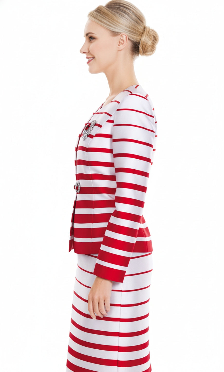 Nina Massini 2394-RED Church Suit