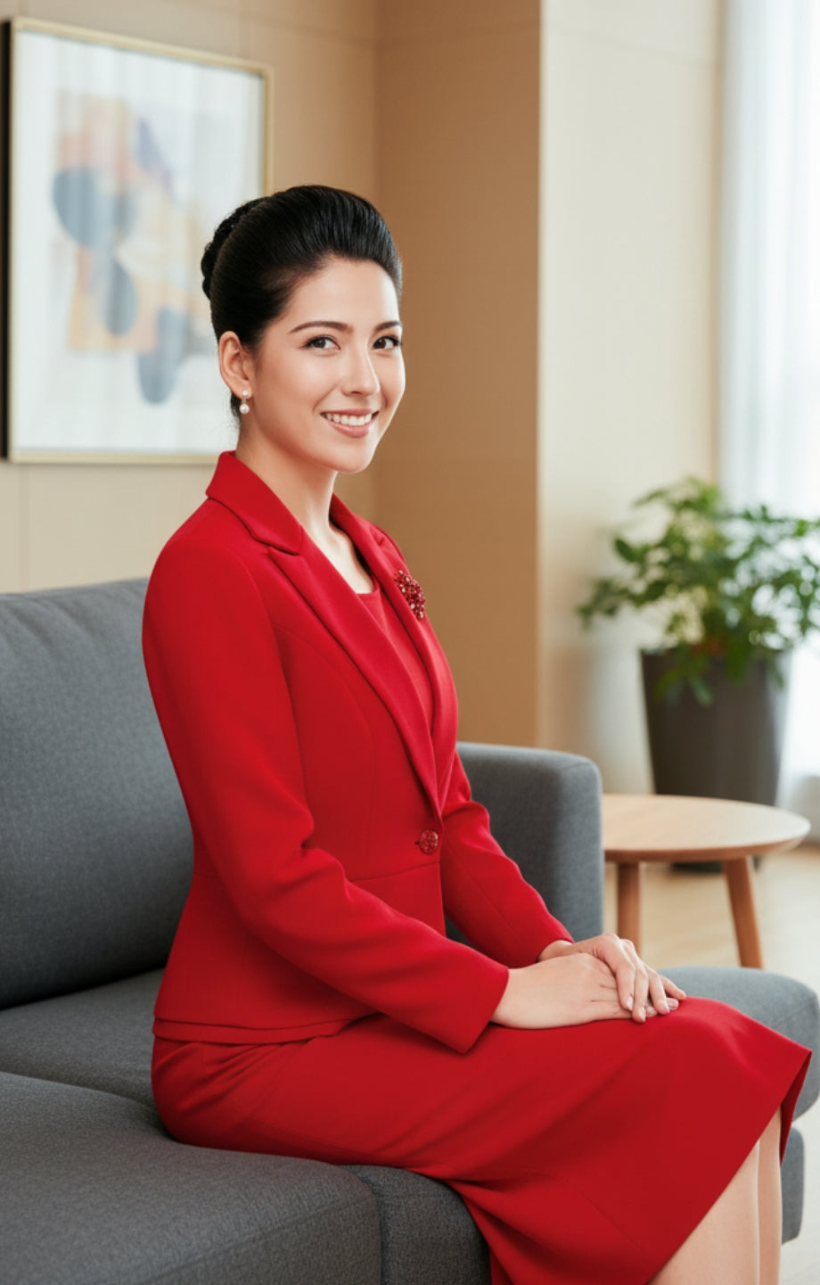 Nina Massini 2429-RED Church Suit