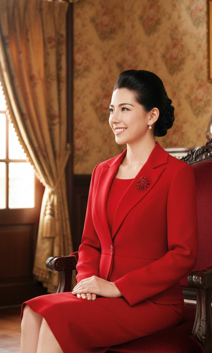 Nina Massini 2429-RED Church Suit