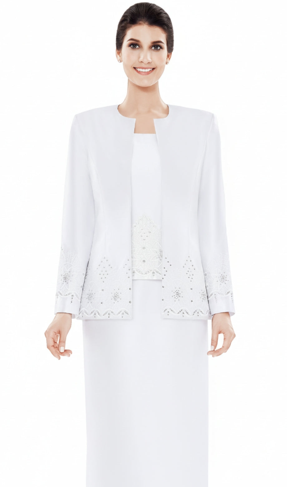 Nina Massini 2485-WHT Church Suit
