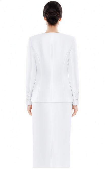 Nina Massini 2485-WHT Church Suit