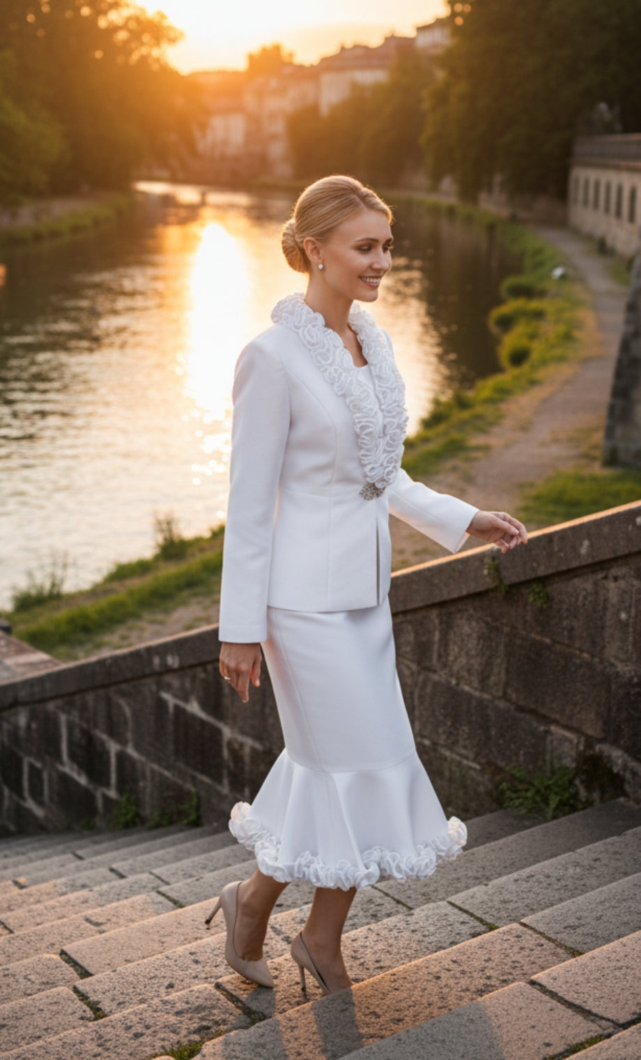 Nina Massini 2505-WH Church Suit