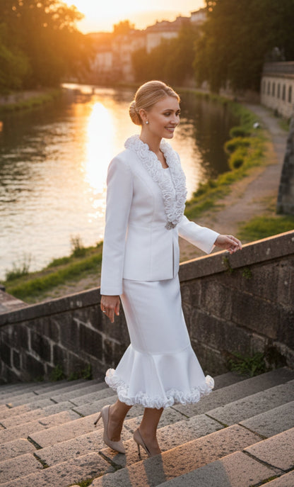 Nina Massini 2505-WH Church Suit