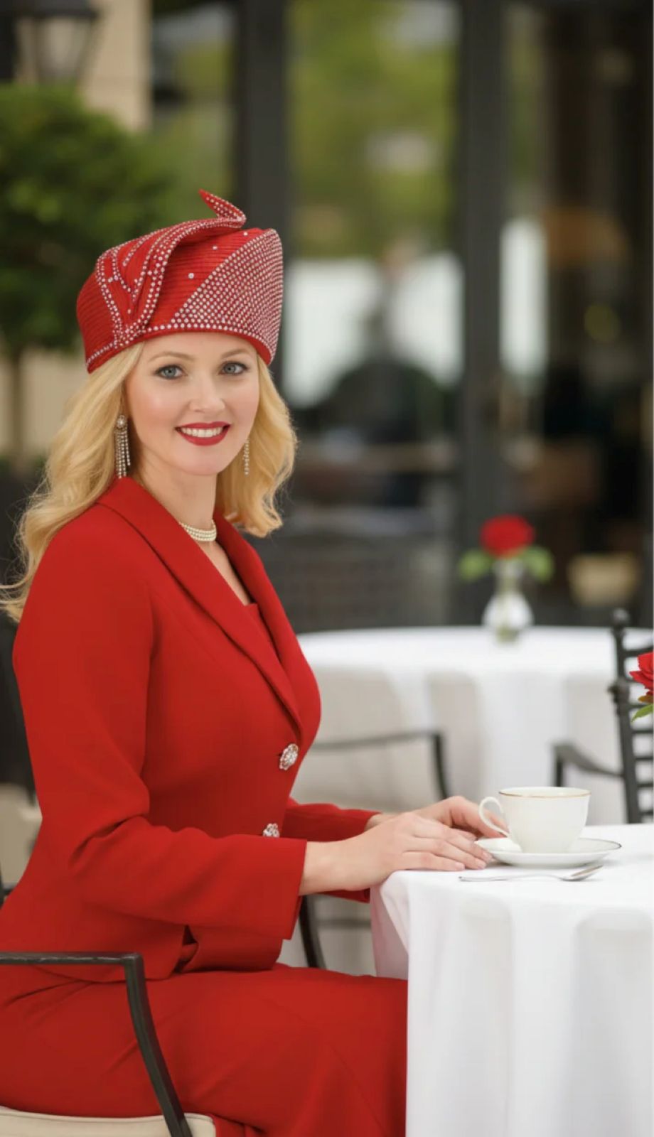 Lily And Taylor 2834-RED-QS Womens Suit