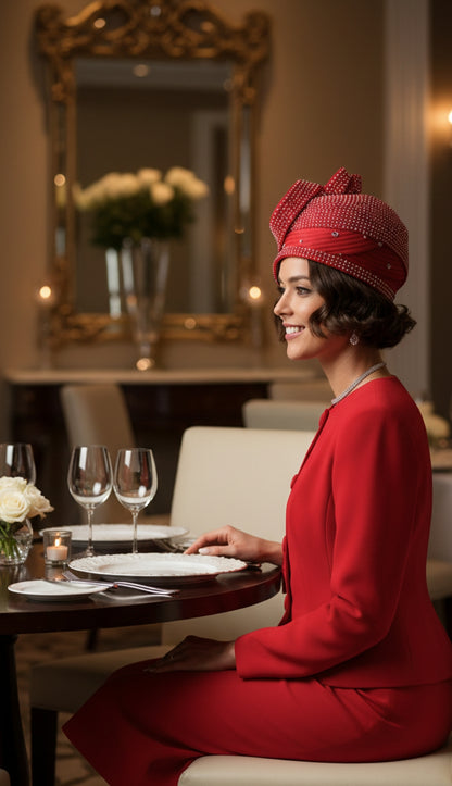 Lily And Taylor 2920-RED-QS Womens Church Skirt Suit