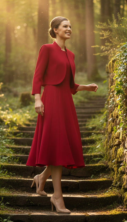 Nina 2948-RED-CO Womens Dress