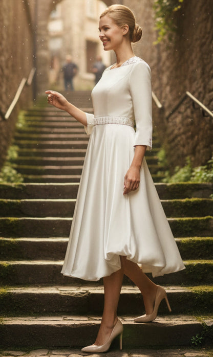 Nina Nischelle 2956-WHT-QS Church Dress