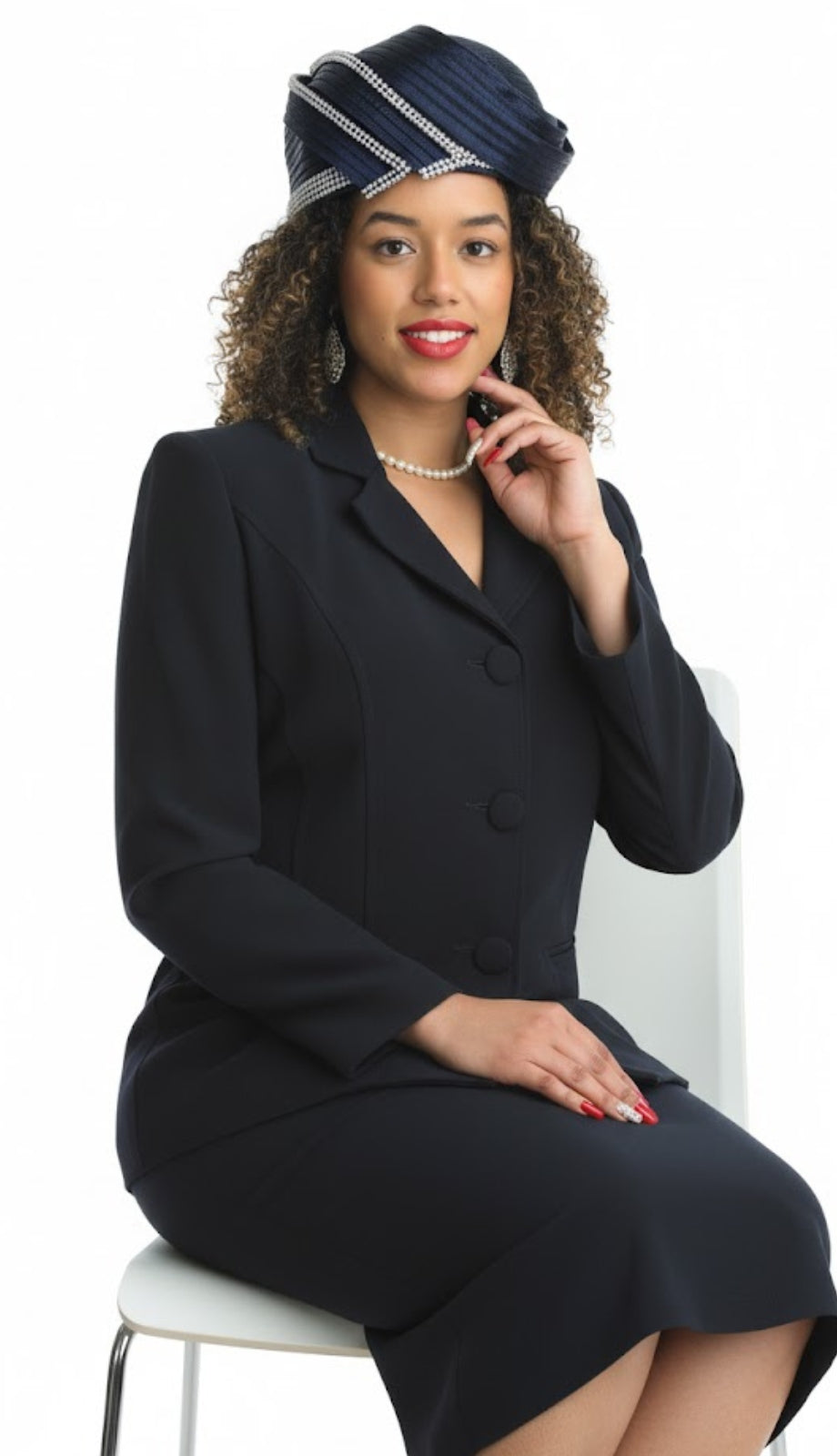 Lily And Taylor 3049-NVY-QS Church Suit