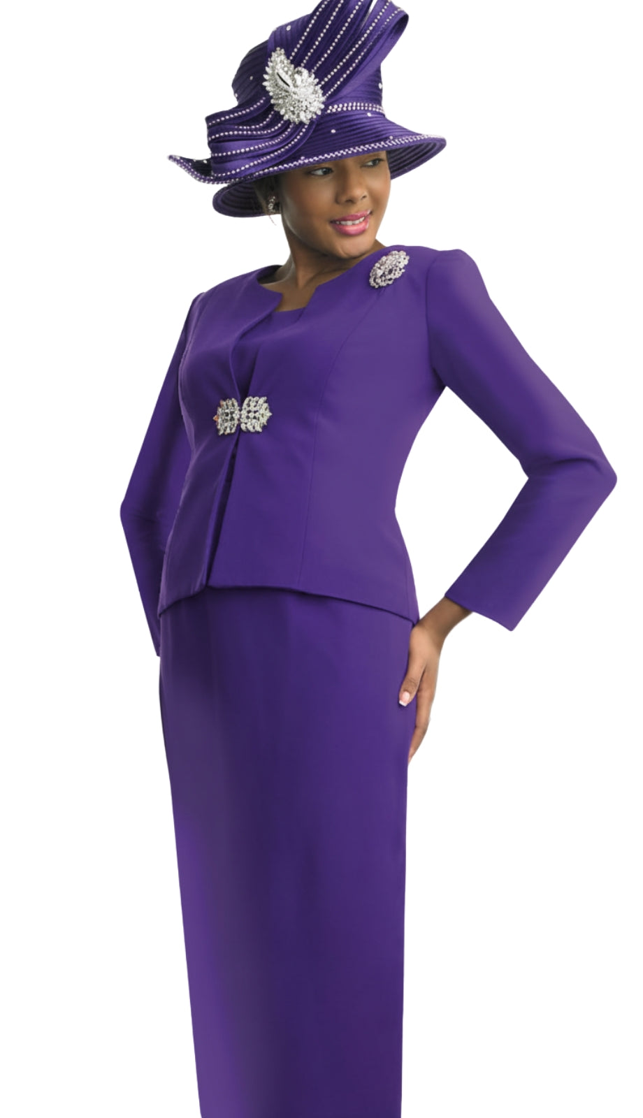 Lily And Taylor 3052-PUR Church Suit