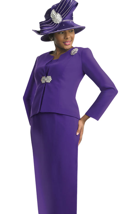 Lily And Taylor 3052-PUR Church Suit