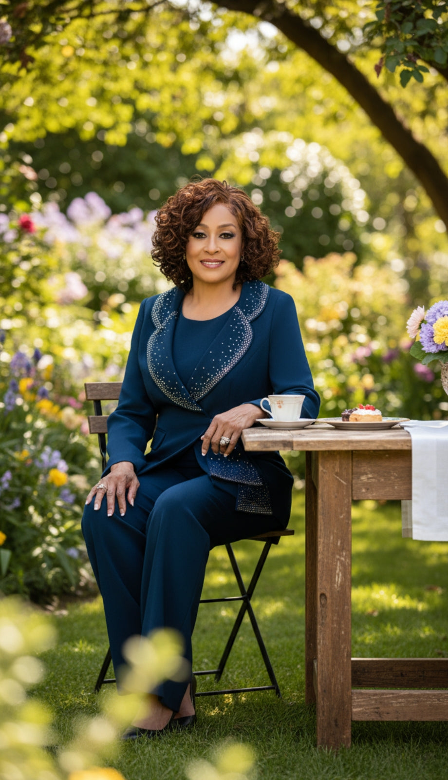 Dorinda Clark Cole 309093-NV-QS Ladies Pant Suit