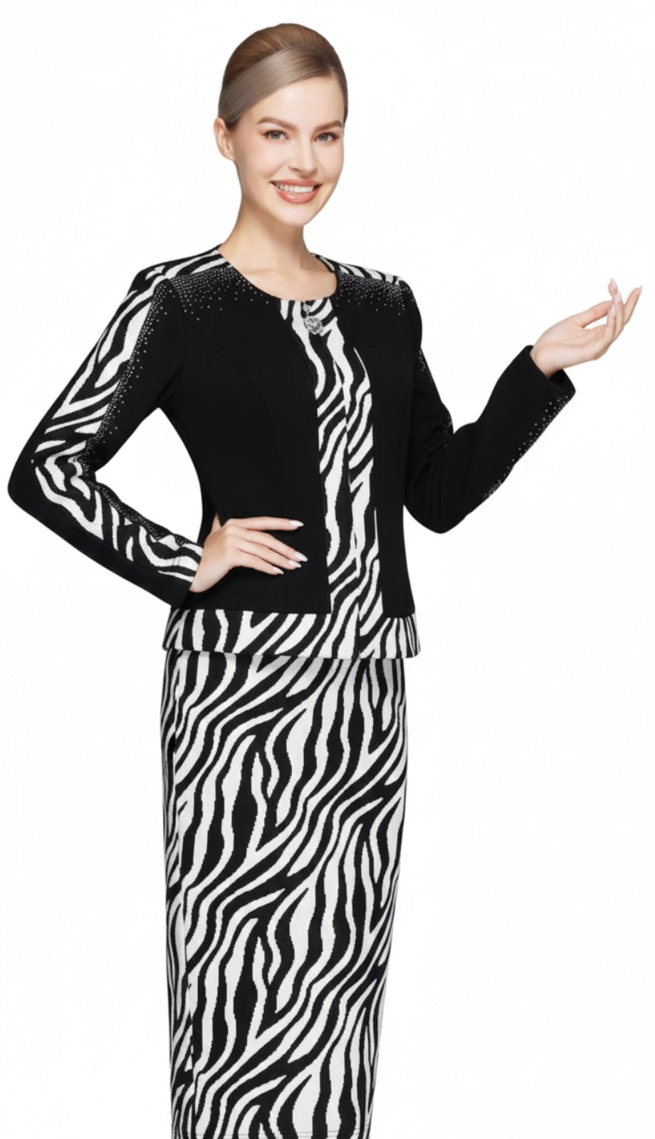 Nina Massini 3148-BWW-CO Church Suit