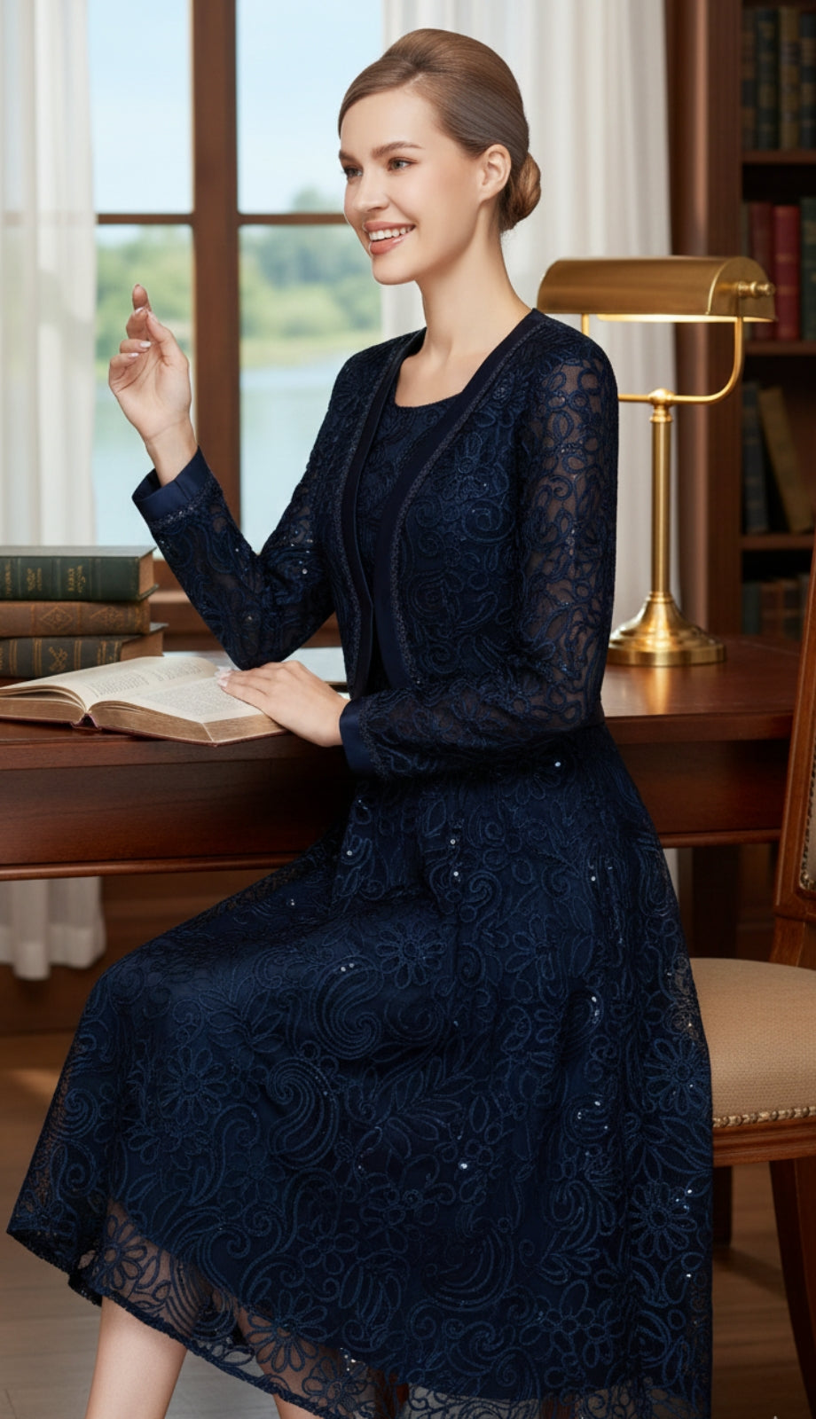 Nina Nischelle 3637-NVY Jacket Dress